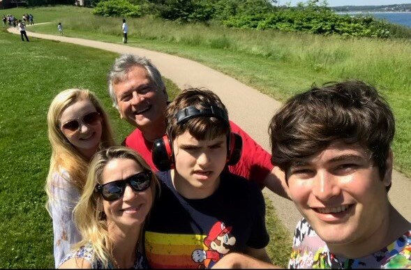 Family photo in park